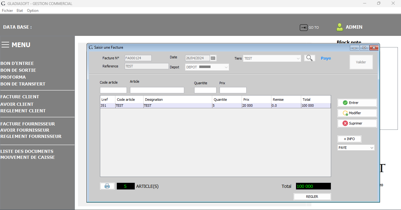 Facturation Gsoft